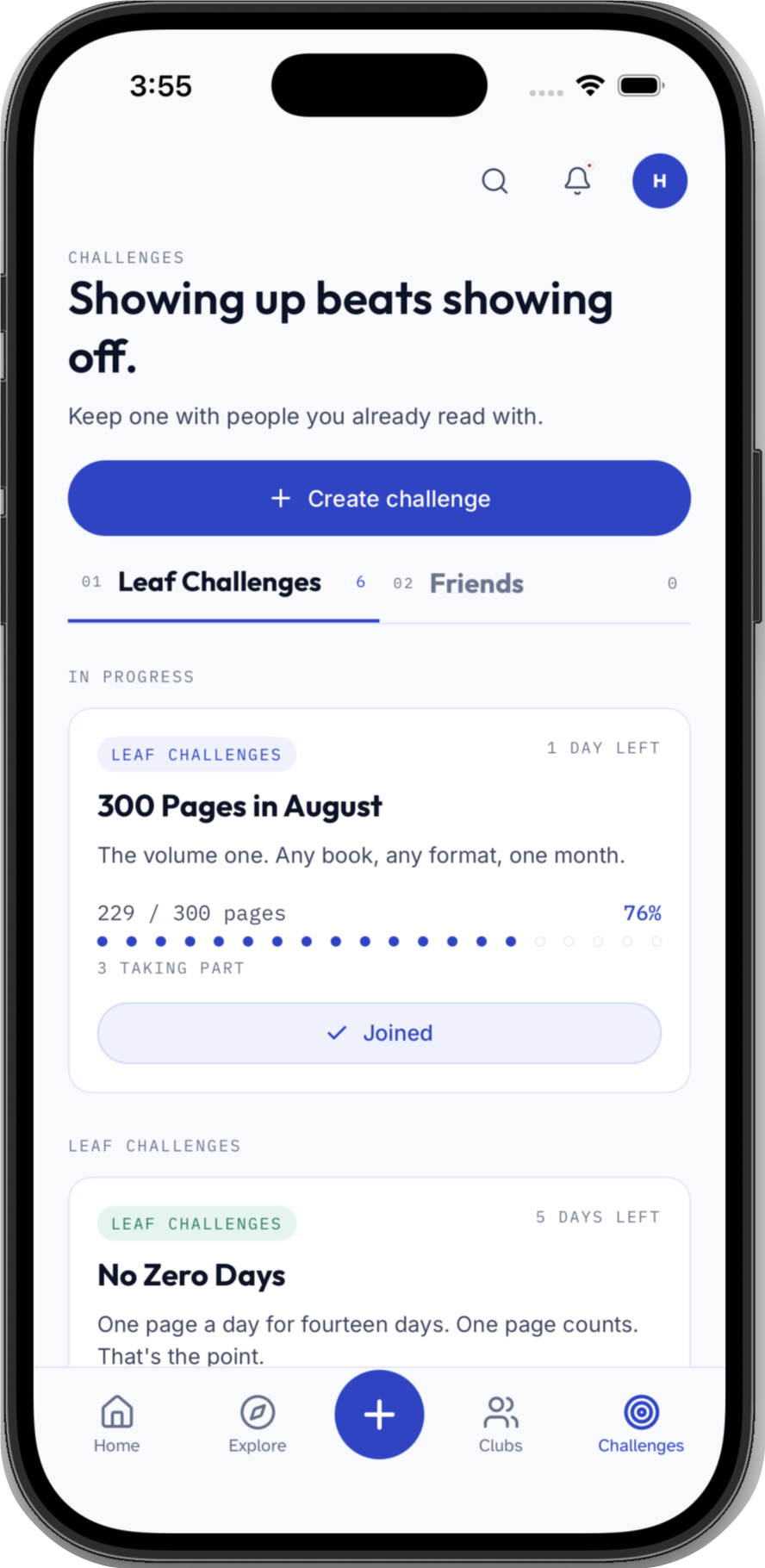 Leaf challenges: 300 pages in August, 229 done.